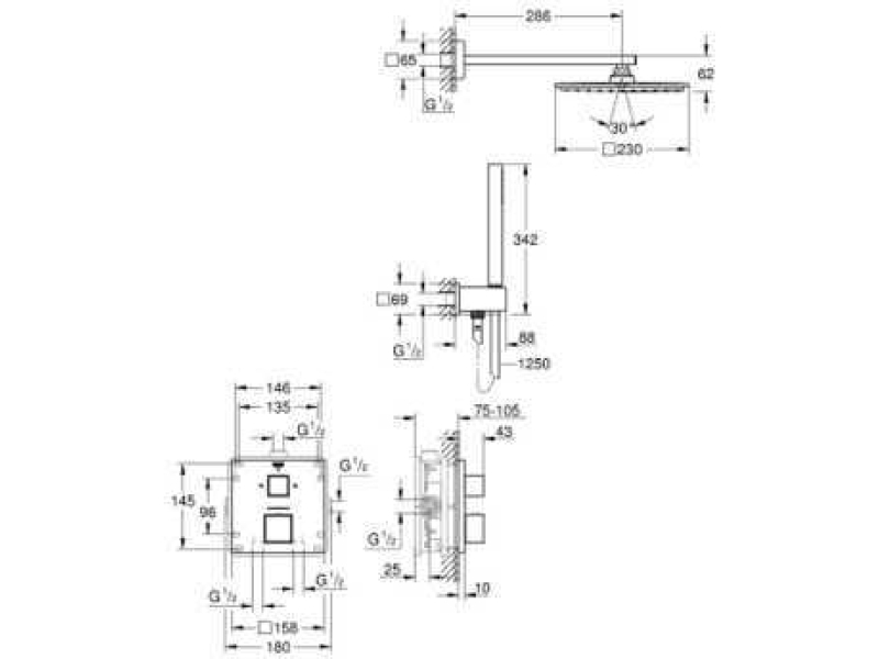 Купить Душевая система Grohe Grohtherm Cube 34741000