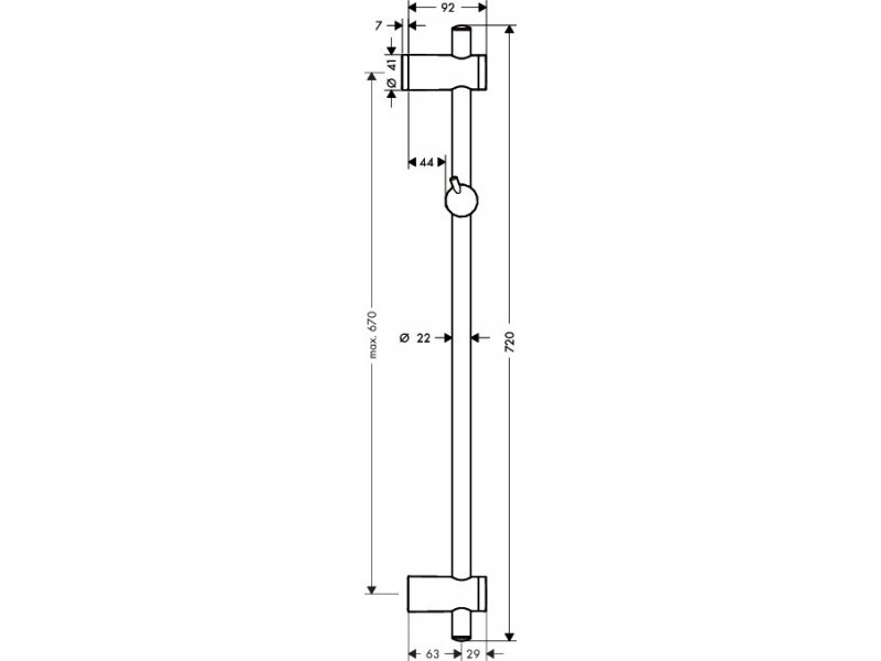 Купить Штанга для душа Hansgrohe Unica Reno 72 см, 27704000, хром