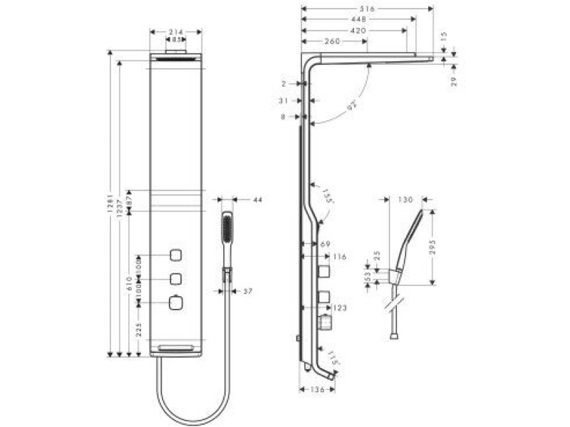 Купить Душевая система Hansgrohe Raindance Lift матовый хром 27008000