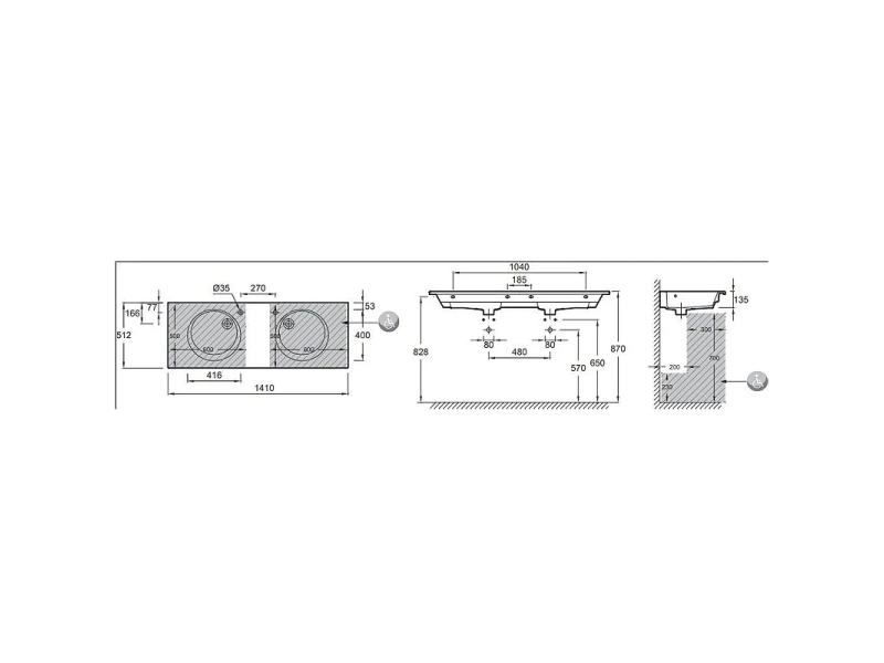 Купить Тумба с раковиной Jacob Delafon Odeon Rive Gauche EXAS112-Z-00+2526-R9-E52 коричневый