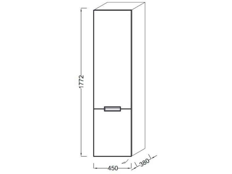 Купить Подвесная колонна Jacob Delafon Reve EB1141D-G1C (шарниры справа)