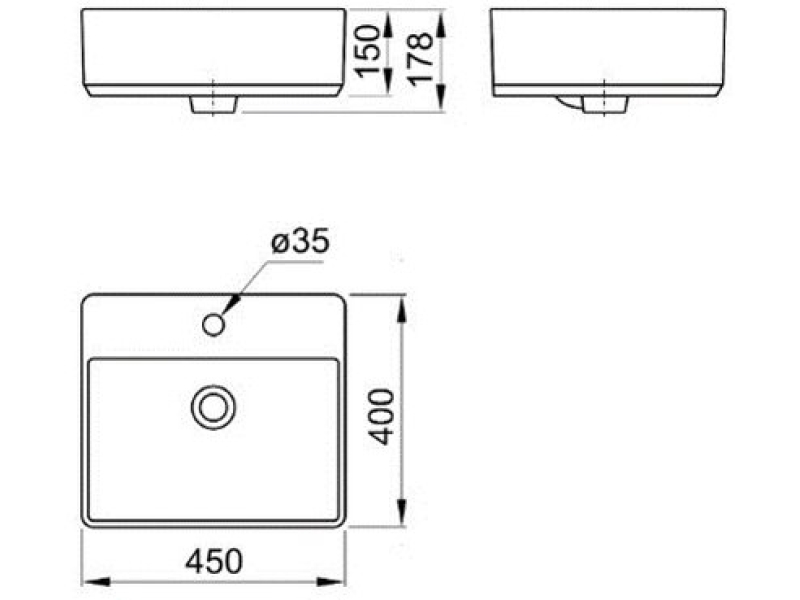 Купить Раковина Aquaton Geometry 450х400 белая WQ8A37000000004