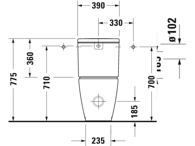 Купить 2002090000 D-NEO Унитаз 370x650, напольный, Rimless®