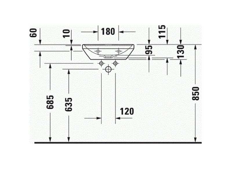 Купить 0738450041 D-NEO Раковина 450x335, навесная, без перелива, 1 отв под смеситель