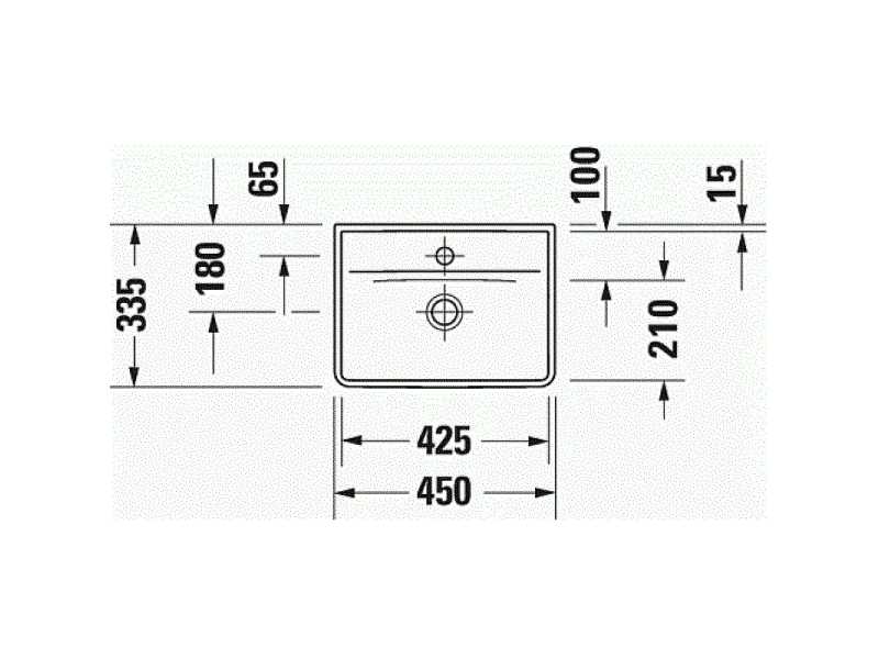 Купить 0738450041 D-NEO Раковина 450x335, навесная, без перелива, 1 отв под смеситель