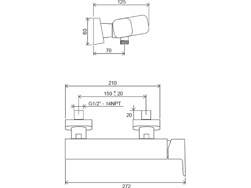 Купить Смеситель для душа Ravak 10° Free black-TD F 032.20/150 X070153