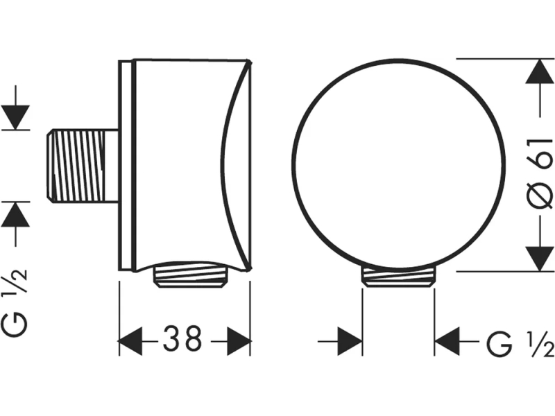 Купить Шланговое подсоединение S Hansgrohe Fixfit 26453990, полированное золото