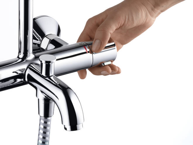 Купить Душевая система Showerpipe 200 1jet с термостатом для ванны Hansgrohe Vernis Blend 26274000, хром