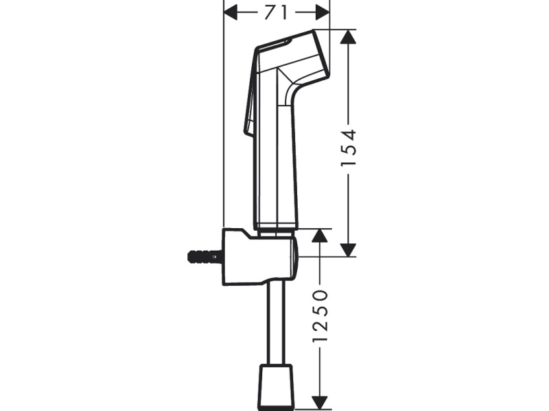 Купить 29234000 HG гигиенический ручной душ 1jet S со шлангом 125 см и держателем