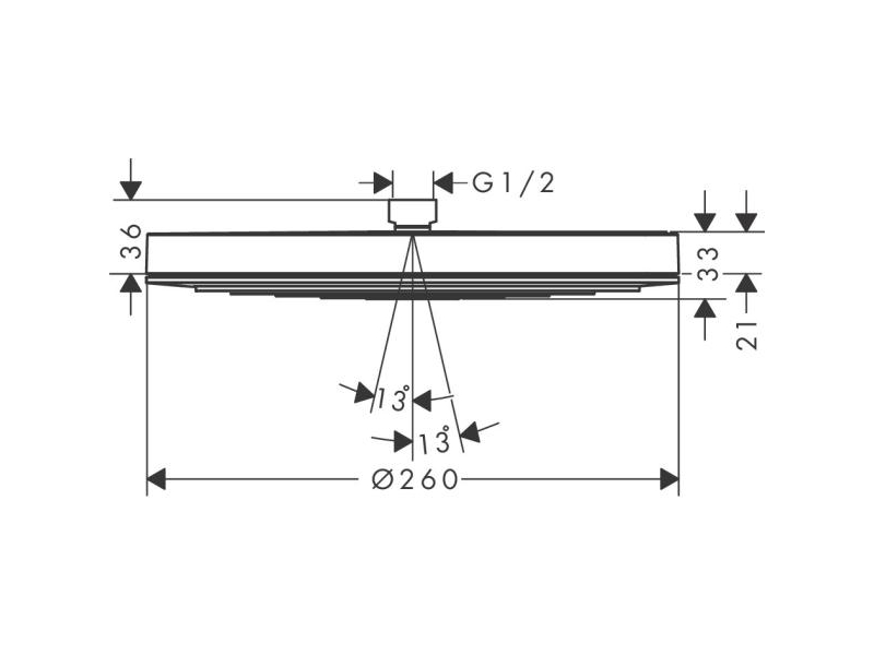 Купить 24140000 HG Pulsify верхний душ 260 1jet