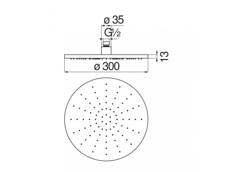 Купить Верхний душ Nobili AD139/63FLP 30 см черный