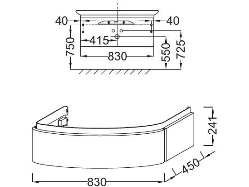 Купить Мебель под раковину Jacob Delafon Presquile 83x45 EB1100-G1C