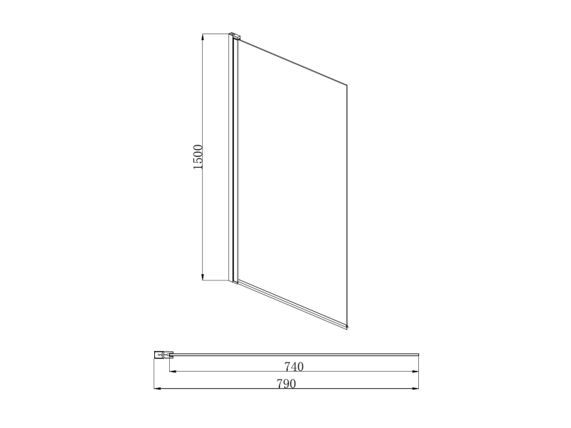 Купить AQ NAR 6310-140 Душевая перегородка Walk in с держателем 1400x2000 профиль хром, стекло прозрачное