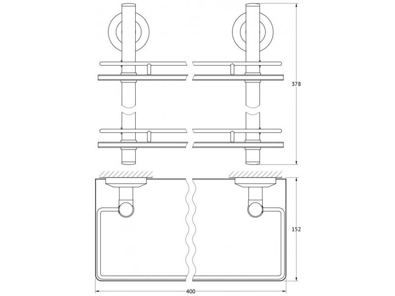 Купить Полка 2-х ярусная FBS Standard STA 063 длина 40 см