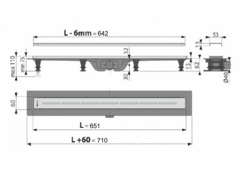 Купить Душевой лоток AlcaPlast APZ18-650M Simple