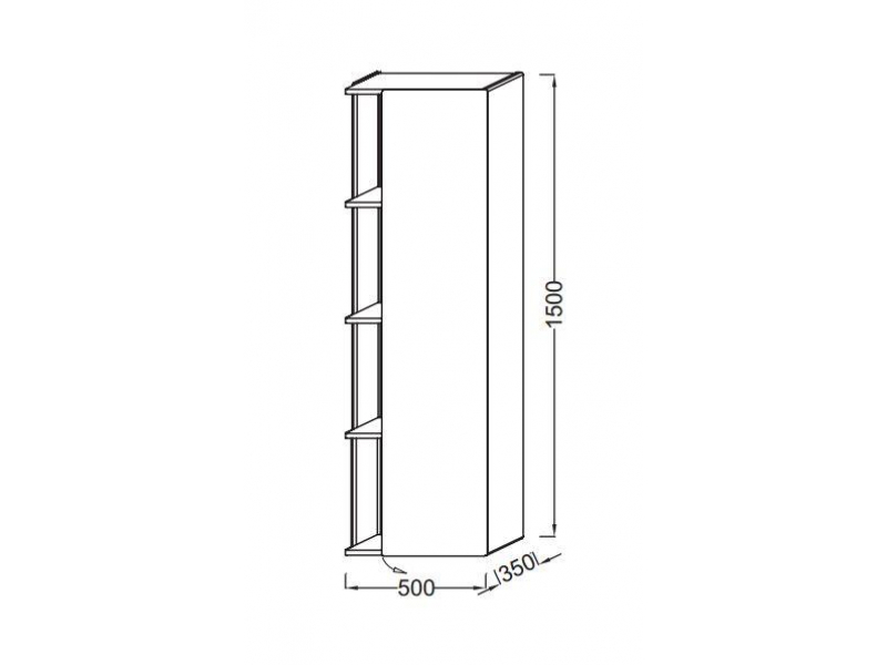 Купить Пенал Jacob Delafon Terrace 50 см L/R, EB1179G-274, подвесной, черный лак