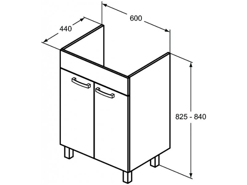 Купить Тумба под раковину Ideal Standard Tempo 60 см, напольная, серый, E0567TI