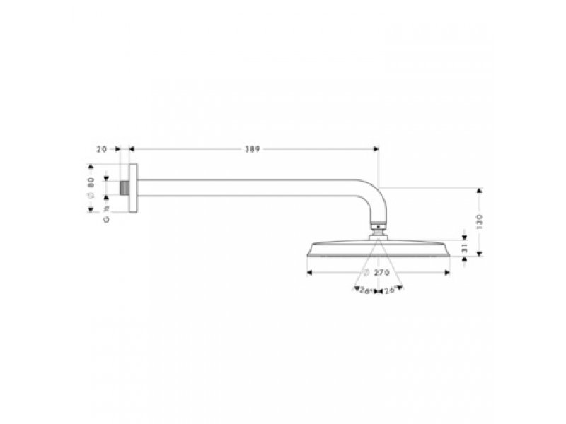 Купить Верхний душ Hansgrohe Raindance Classic 1jet 27424000, хром