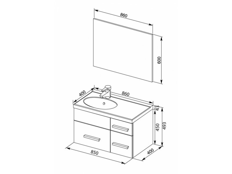 Купить Комплект мебели Aquanet Данте 90 L/R (164815/164816)