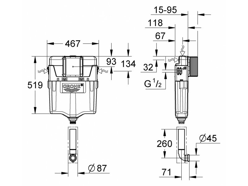 Купить Смывной бачок Grohe Rapid SL 38661000