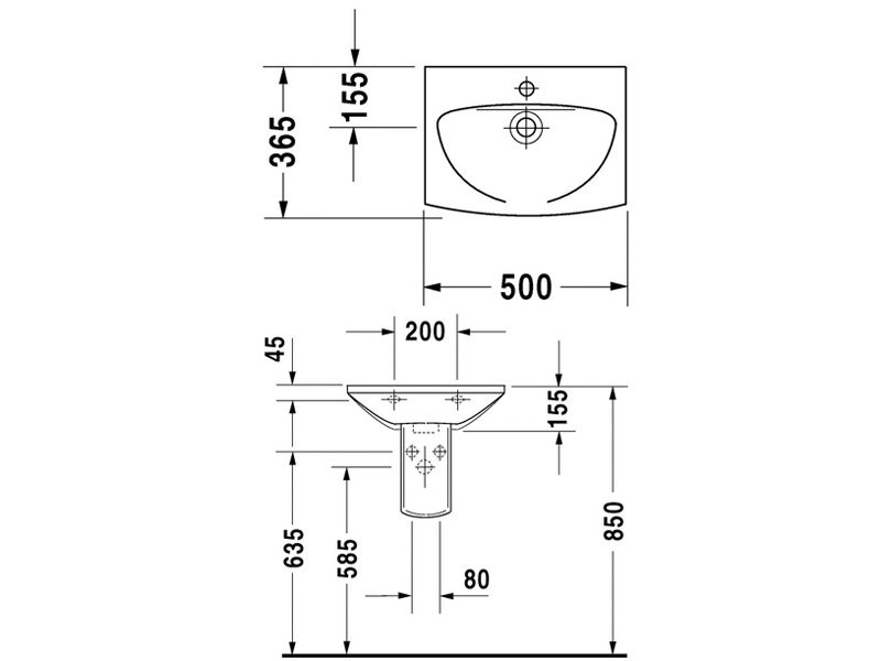 Купить Раковина Duravit Caro 079150 00 00, 50*36,5 см