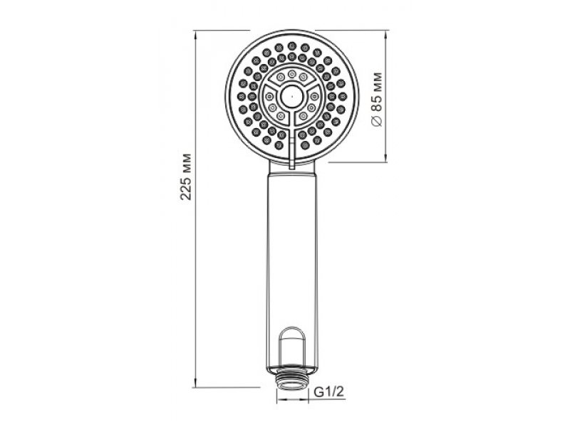 Купить Душевая лейка WasserKRAFT A035, 3-функциональная, хром, Ø85 мм