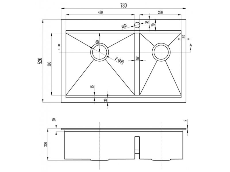 Купить Мойка Zorg Master ZM X-5278-L, основная чаша слева