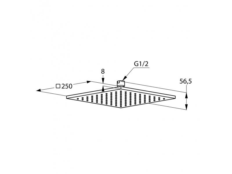 Купить Верхний душ Kludi A-Qa 6442505-00, 25 x 25 см квадратный, плоский 8 мм, 1 режим струи, без держателя, цвет хром