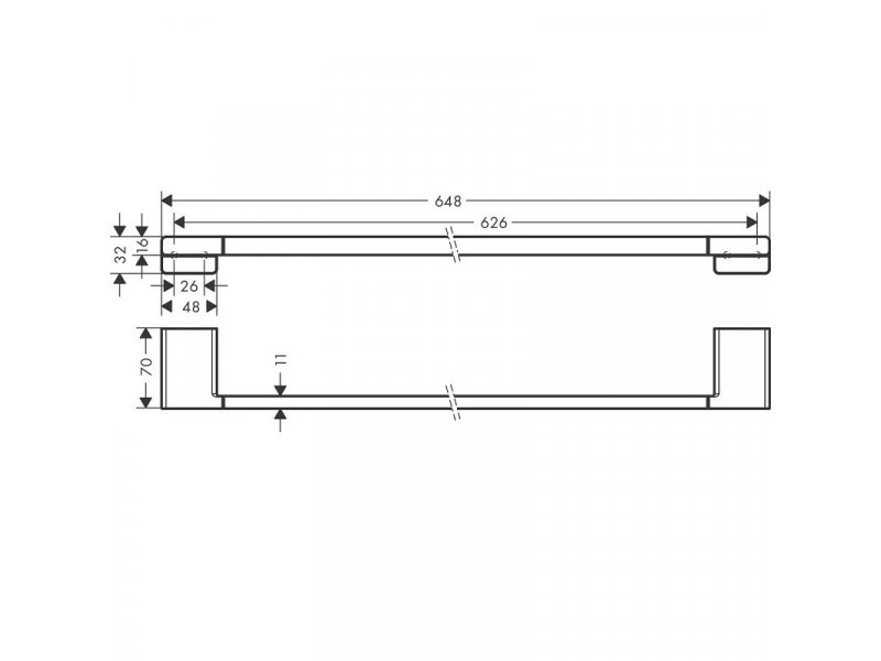 Купить Полотенцедержатель Hansgrohe AddStoris 60 см, шлифованная бронза, 41747140