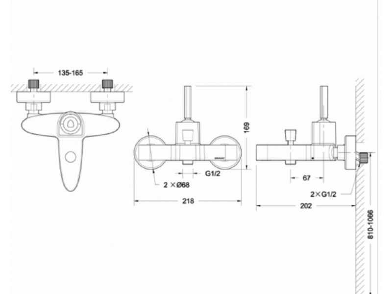 Купить Смеситель Bravat Spring F679113C-01 для ванны, короткий излив