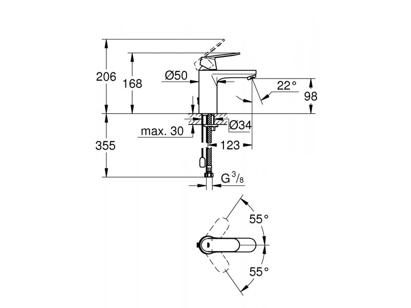 Купить Смеситель для раковины Grohe Eurosmart Cosmopolitan 23326000