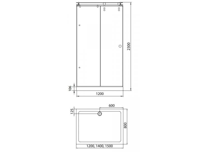 Купить Душевой уголок Aquanet Beta 1508-13 L 150 x 80 x 230 см, стекло тонированное (174279)