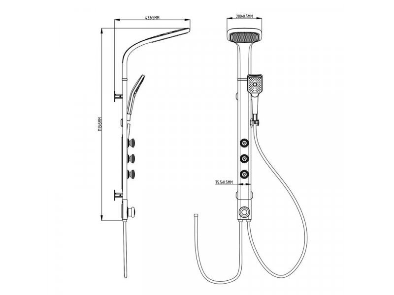 Купить Душевой гарнитур с верхним душем Gllon GL-SL1001CS-3