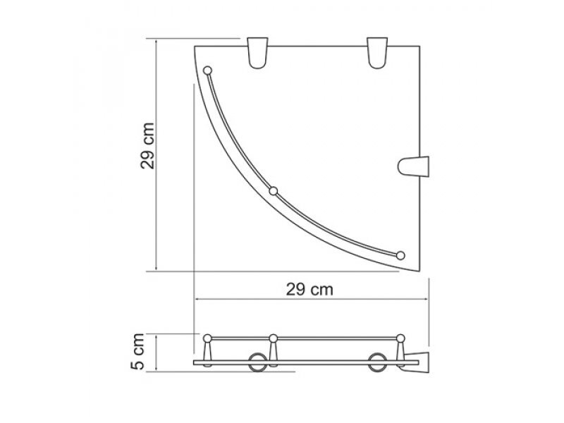 Купить Полка стеклянная угловая WasserKRAFT 544