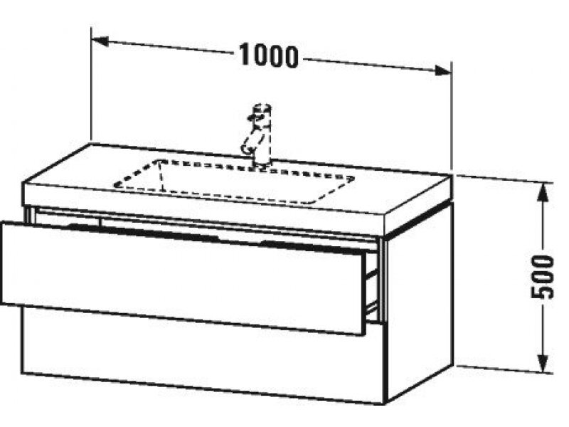 Купить Тумба с раковиной Duravit L-Cube LC6928O1111, подвесная 100 см, кашемир