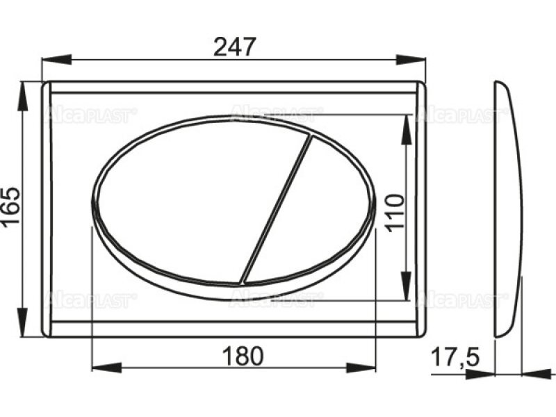 Купить Клавиша смыва AlcaPlast M73, хром матовый/глянцевый