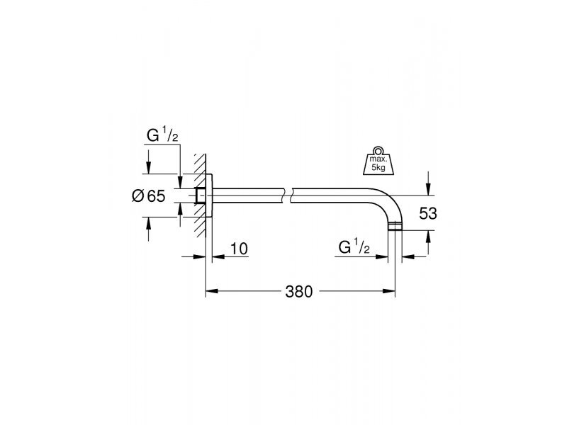 Купить Кронштейн душевой Grohe Rainshower модерн 28361000, 400 мм, хром