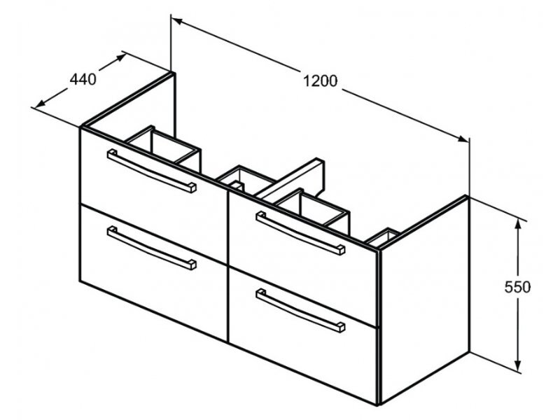 Купить Тумба под раковину Ideal Standard Tempo 120 см, подвесная, серый, E0539TI