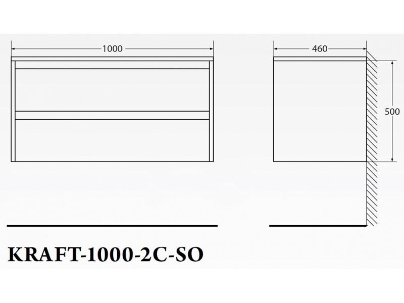 Купить Тумба под раковину BelBagno Kraft KRAFT-1000-2C-SO-BO, подвесная