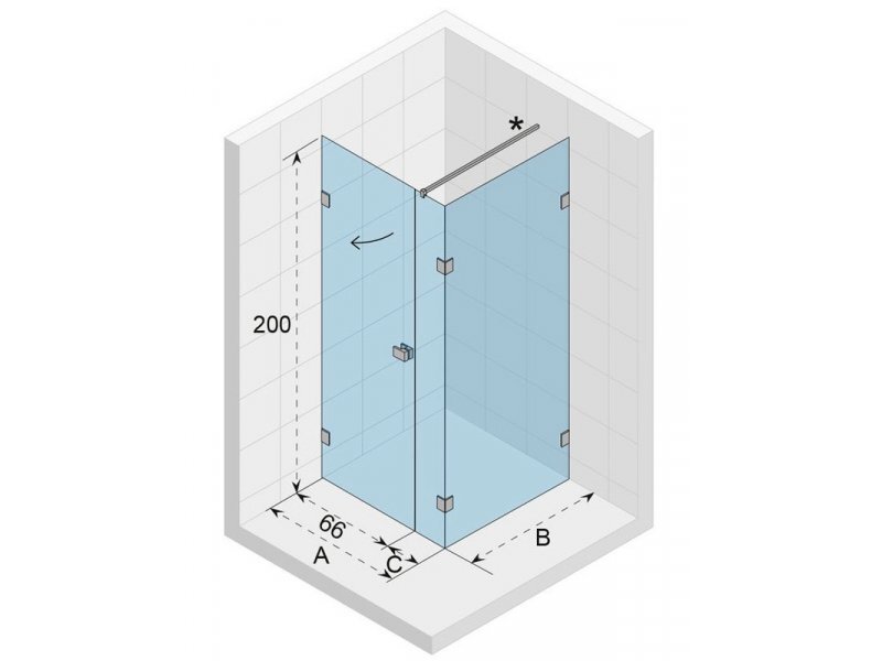 Купить Душевой уголок Riho SZ Scandic NXT X204, 77 x 77 см, цвет профиля черный, стекло прозрачное, левый/правый