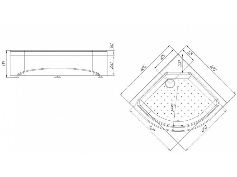 Купить Душевой акриловый поддон Радомир 1-11-0-0-0-179, 80 х 80 см