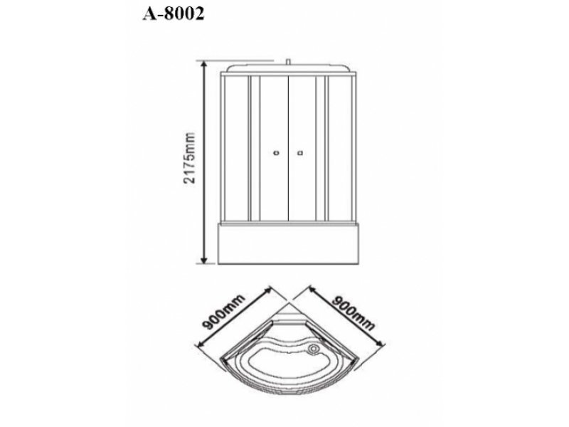 Купить Душевая кабина Appollo A-8002 90 x 90 см с паром