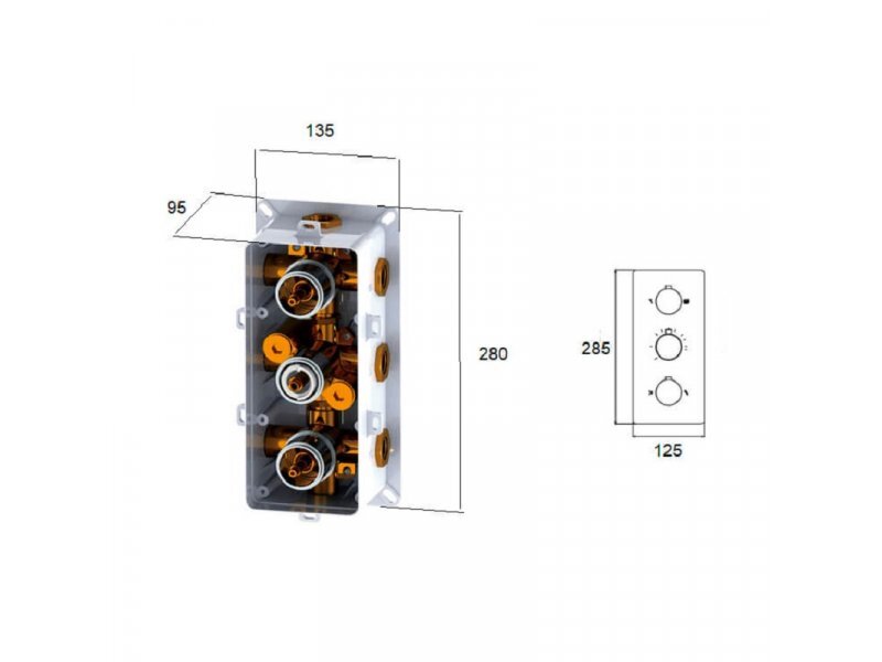 Купить Смеситель RGW Shower Panels SP-41-03, 21140541-31, для душа термостатический, хром