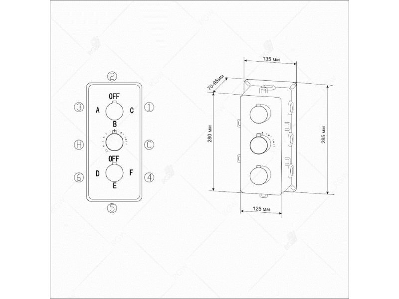 Купить Смеситель RGW Shower Panels SP-41-03, 21140541-31, для душа термостатический, хром