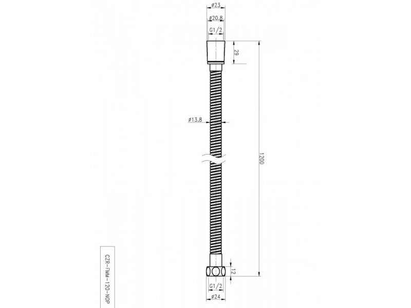 Купить Душевой шланг Cezares 120 см, черный матовый, CZR-FMM-120-NOP