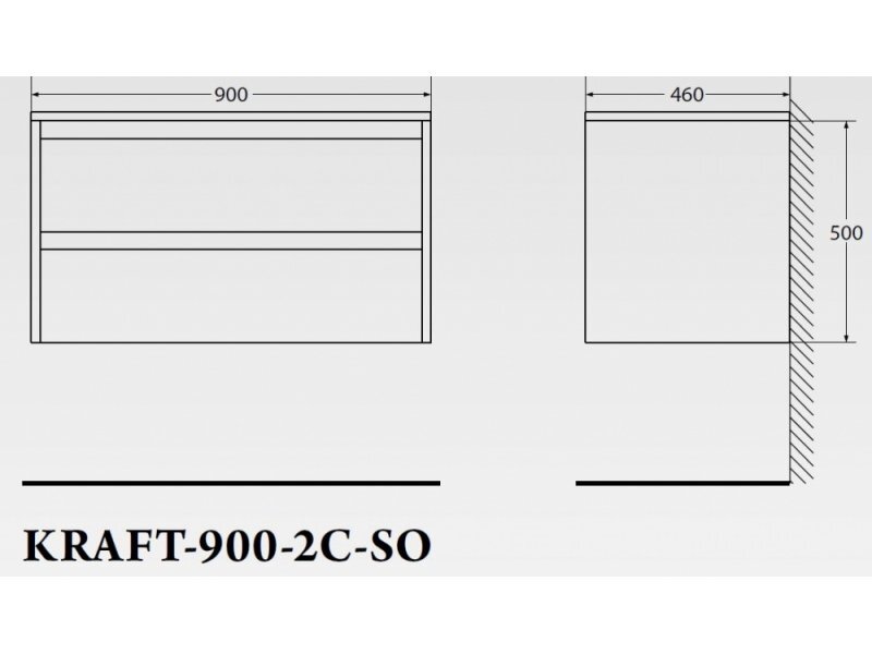 Купить Тумба под раковину BelBagno Kraft KRAFT-900-2C-SO-PG, подвесная