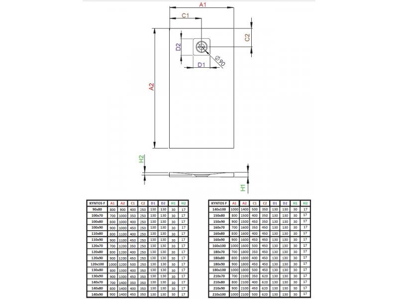 Купить Поддон для душа Radaway Kyntos F, 160 x 90 см, прямоугольный, HKF16090-54