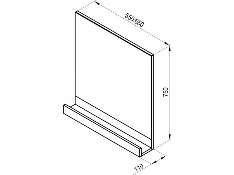 Купить Зеркало Ravak 10, 55 см, с полочкой цвета темный орех, X000000850