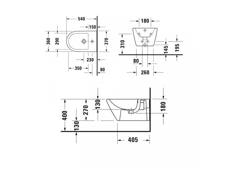 Купить Биде Duravit D-Neo, подвесное, цвет белый, 2294150000