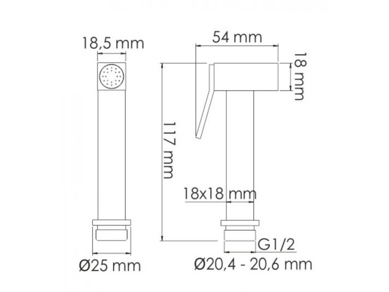 Купить Гигиенический душ WasserKRAFT 6600, со смесителем, черный глянец, А66096